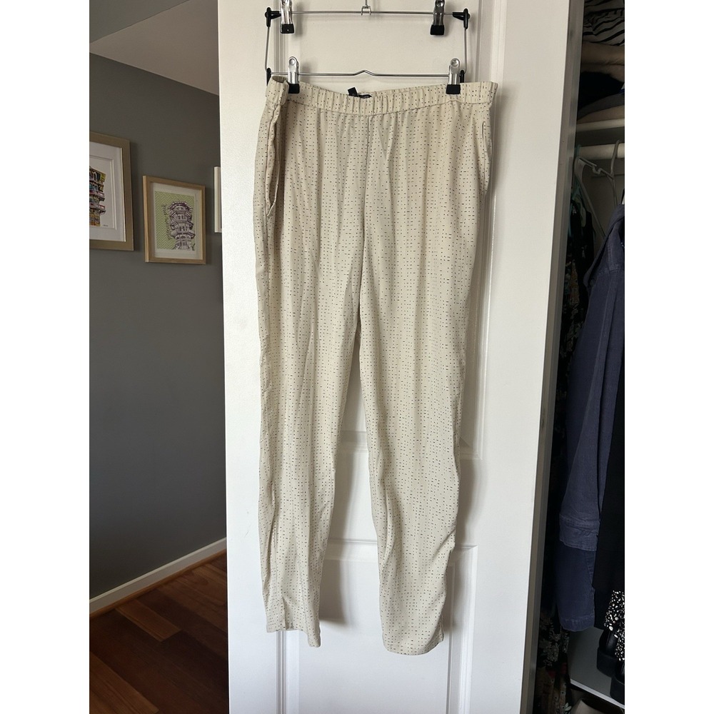 Eileen Fisher Tencel Viscose Morse Code Slouchy Pant Size Medium Bone